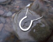 Lucky  Horseshoe Necklace. Hammered sterling silver