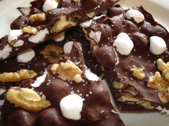 Rocky Road Candy Bark- Marshmallows, walnuts, dark chocolate- 1 lb. box