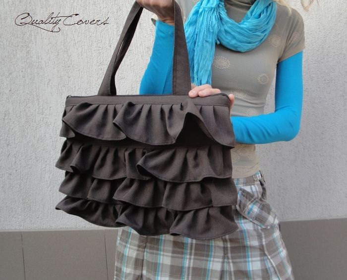 TOTE Brown Laptop bag PADDED - can be any size and any color - Handbag - 2 zippers - waterproof lining - hidden pocket