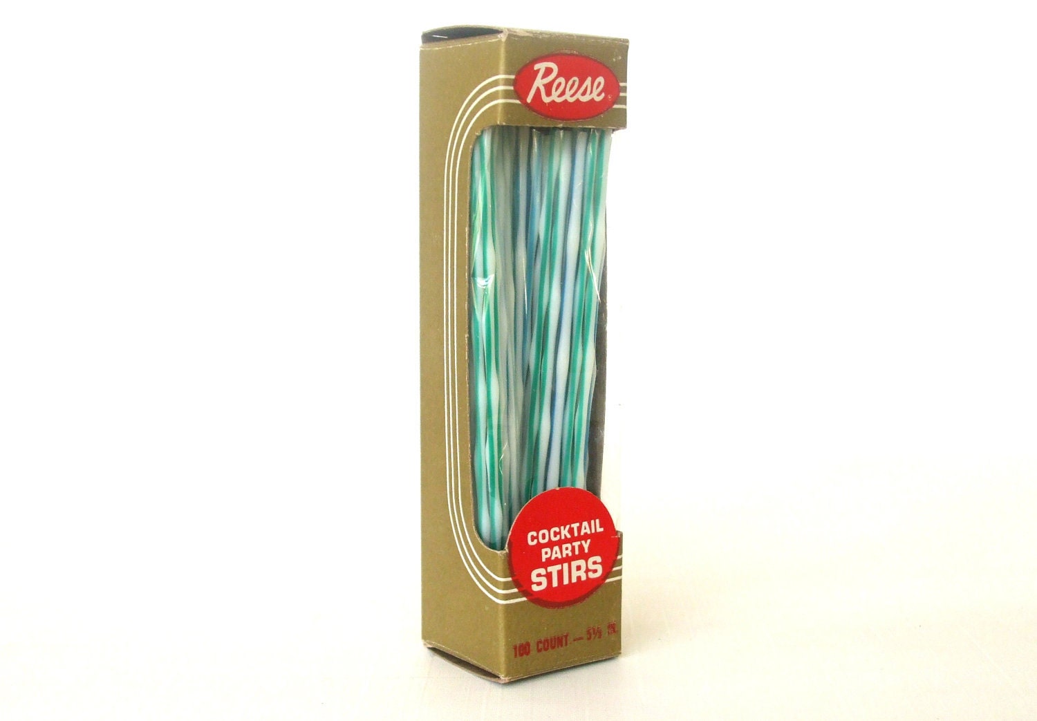Mid Century Bar Cocktail Party Drink Stirrer Stick Candy Stripe 60s Retro Barware