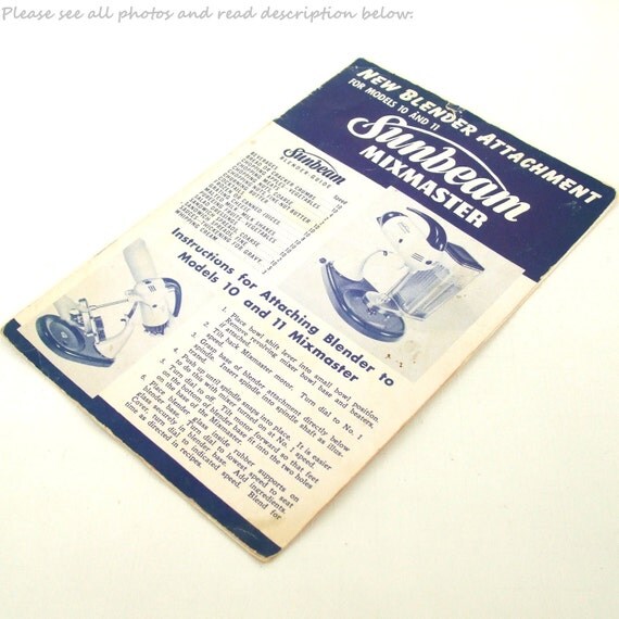 Vintage Sunbeam Mixmaster Stand Mixer Blender by LaurasLastDitch