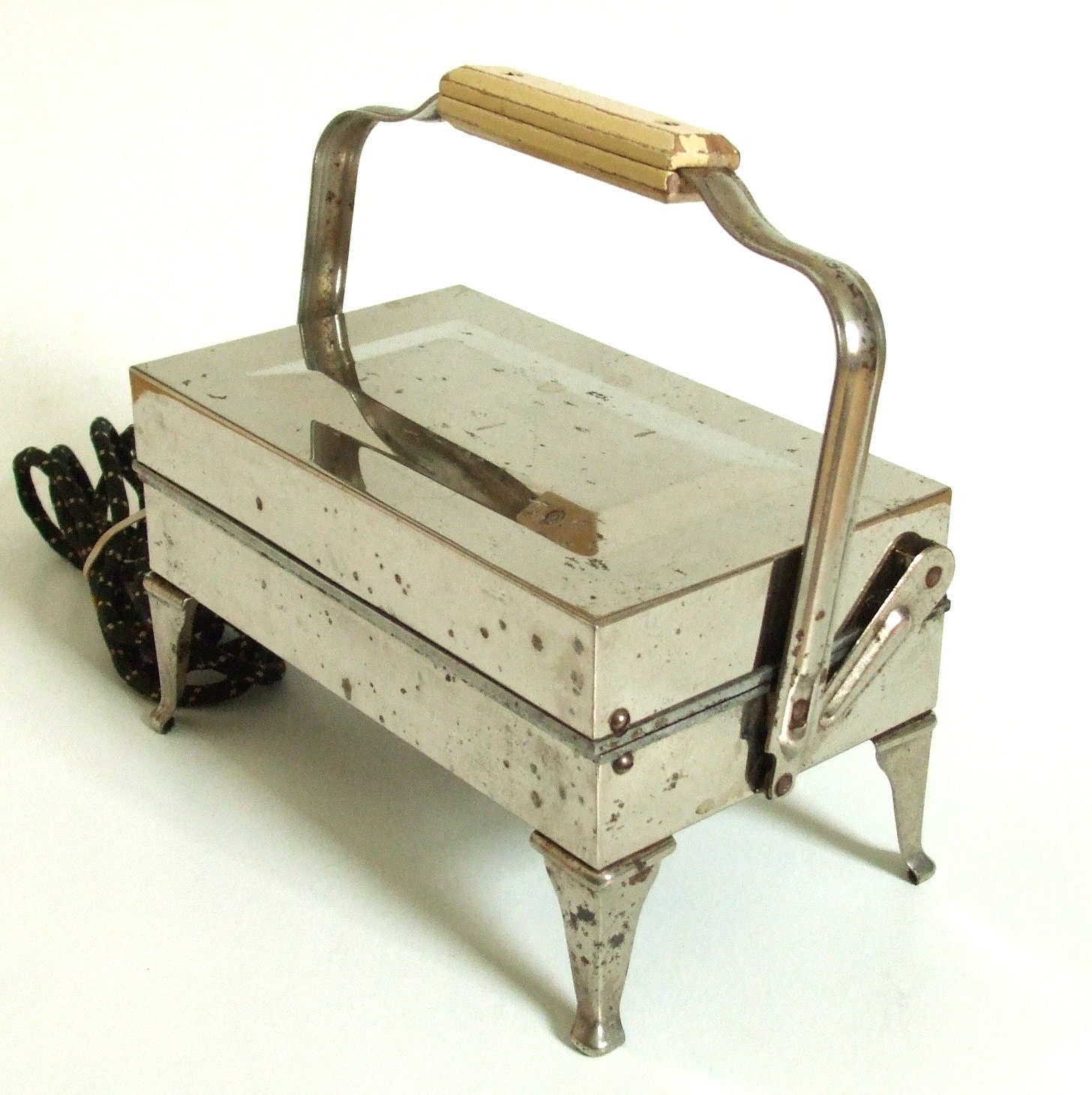 Antique Chrome Waffle Iron by Westinghouse Electric