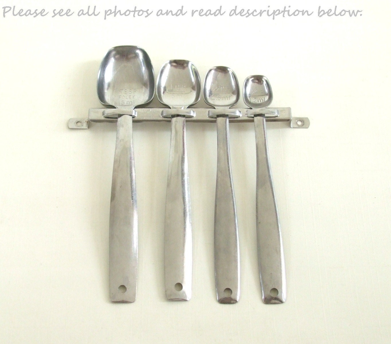 Foley Measuring Spoon Set Wall Rack Stainless Steel