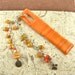 Bookmark - Fused Glass Orange Bookmark with Millefiori Beads, Silver Plated Chain, Creamy Orange & Celtic Beads