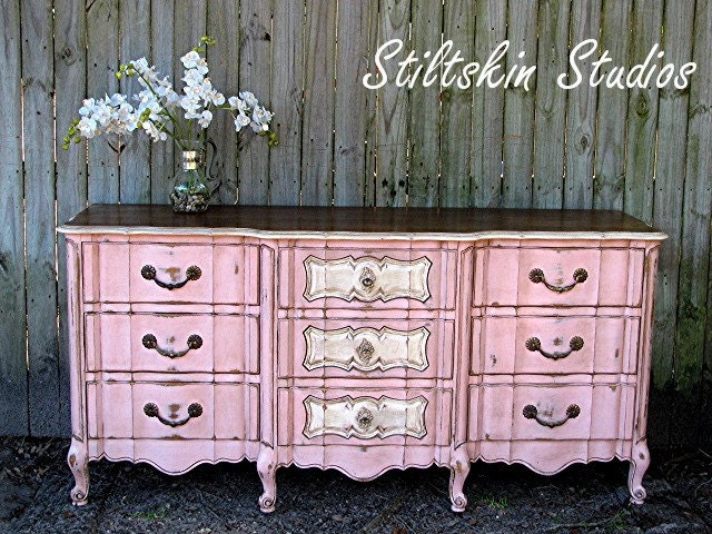 RESERVED Jasmine523 Let Them Eat Cake Shabby French Provincial Paris Apartment PINK Dresser