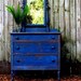 Shabby Rustic Cobalt Blue Beach Cottage Dresser
