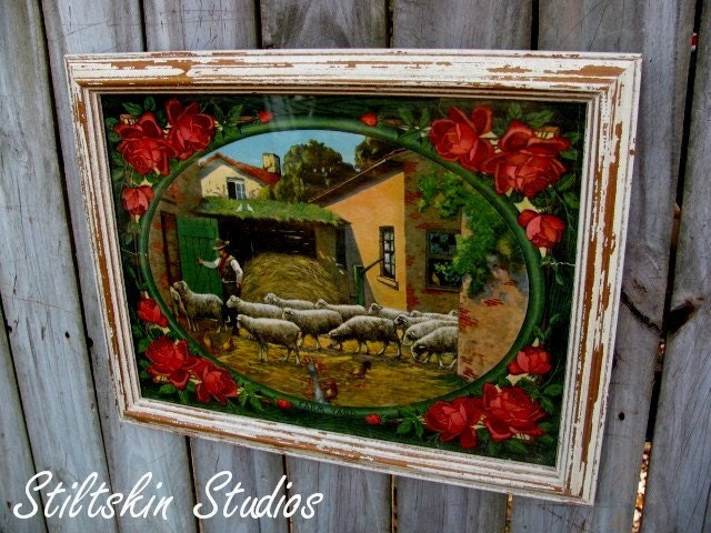Rustic Shabby Farmhouse Framed Picture