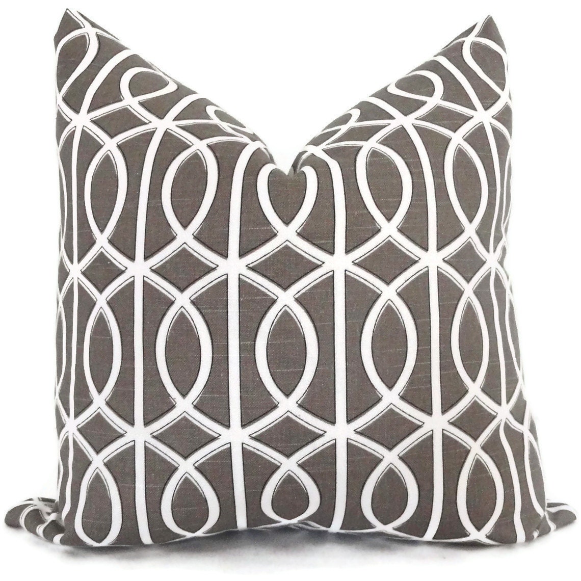 Robert Allen Gray Trellis Gate Pillow Cover, 18x18, 20x20, 22x22, 14x20 or 12x24