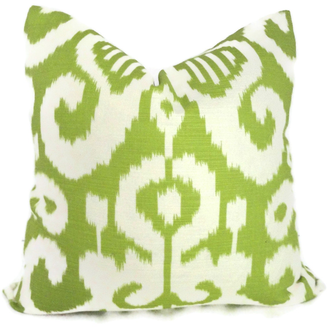 Duralee Spring Green Ikat Decorative Pillow Cover, Throw Pillow, Accent Pillow, Pillow Sham