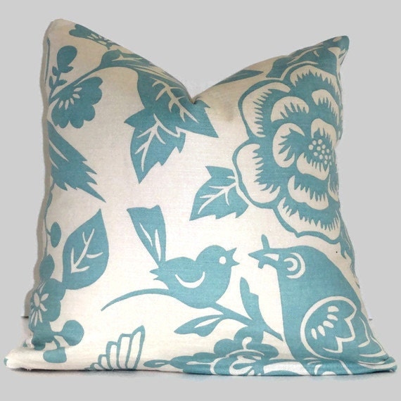 Duralee Robin Egg Blue, Aviary Decorative Pillow Cover