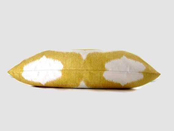 Duralee Yellow Ikat Sofa Decorative Pillow Cover 12x24, 14x20, or 18x18, 20x20, Throw pillow, accent pillow