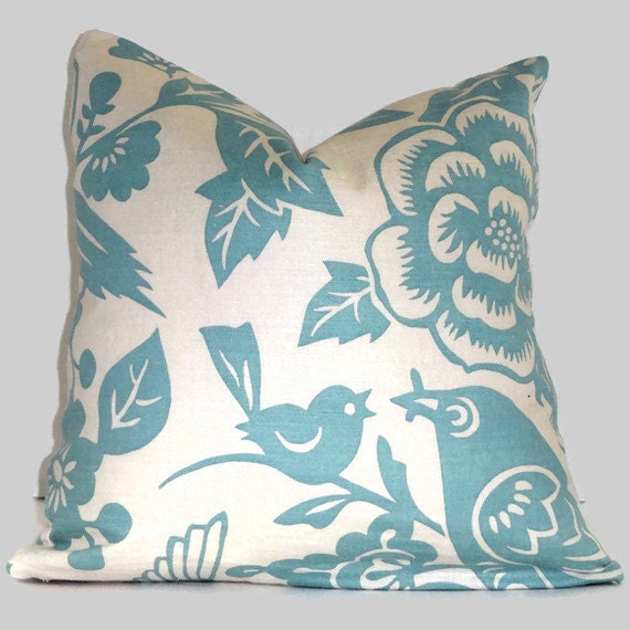 Duralee Robin Egg Blue, Aviary Decorative Pillow Cover