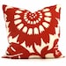 Duralee Red Sunflower Pillow Cover 20x20, 22x22 or 24x24