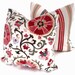 SALE Pink and Red Suzani Pillow Cover 20x20 Decorative Pillow Cover, Accent Pillow, Throw Pillow, Toss Pillow