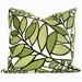 Lime Green and Brown Leaves and Branches Pillow Cover 18x18, 20x20, 22x22, 14x20 or 12x24