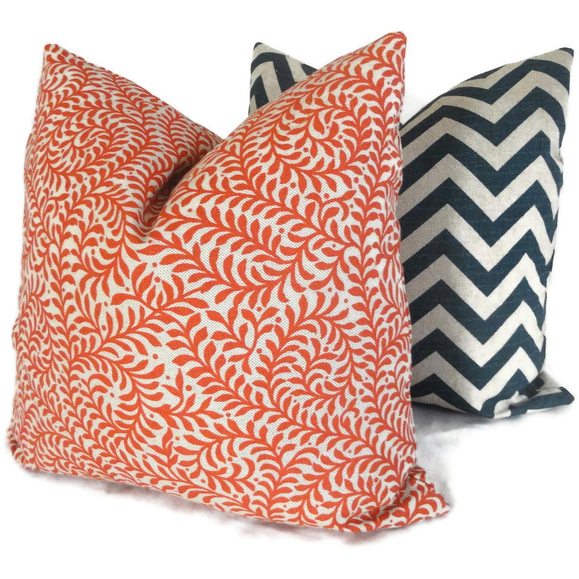 Orange Swirled Branches Decorative Pillow Cover