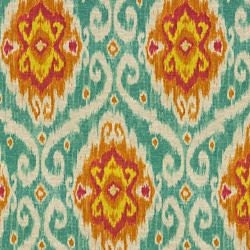 Iman Turquoise and Orange Ikat Decorative Pillow Cover 18x18, 20x20 or 22x22 or lumbar, accent pillow, throw pillow, toss pillow