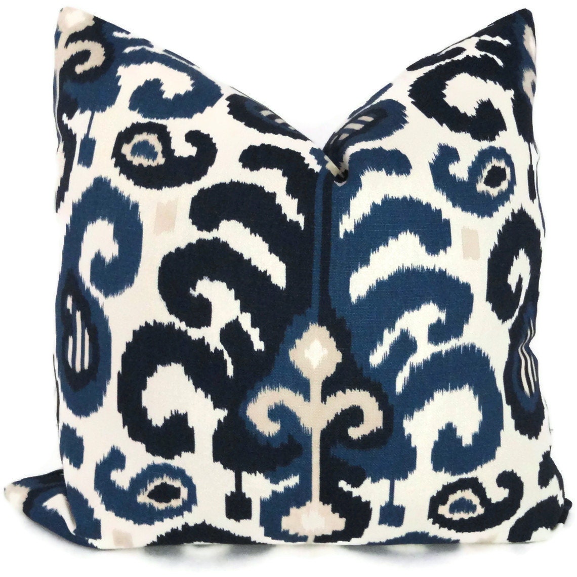 Duralee Blue Ikat Decorative Pillow Cover 18x18, 20x20 or 22x22, Accent Pillow, Throw Pillow, Pillow Cover
