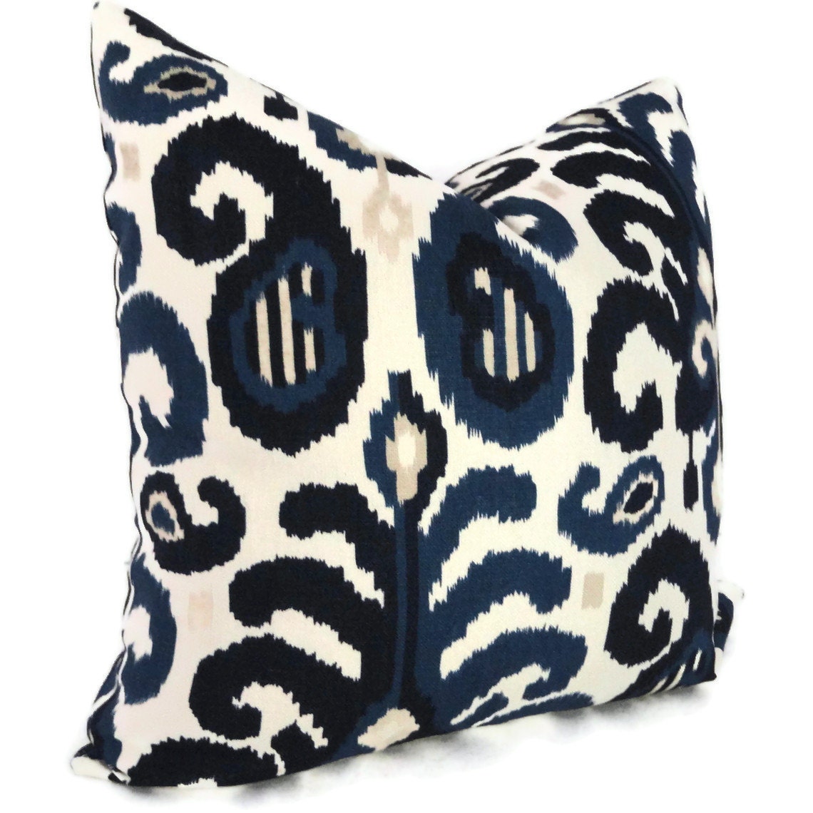 Duralee Blue Ikat Decorative Pillow Cover 18x18, 20x20 or 22x22, Accent Pillow, Throw Pillow, Pillow Cover