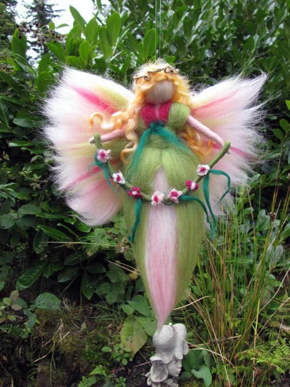 JOLINA Needle Felted Wool fairy Nature fairy by LivelySheep