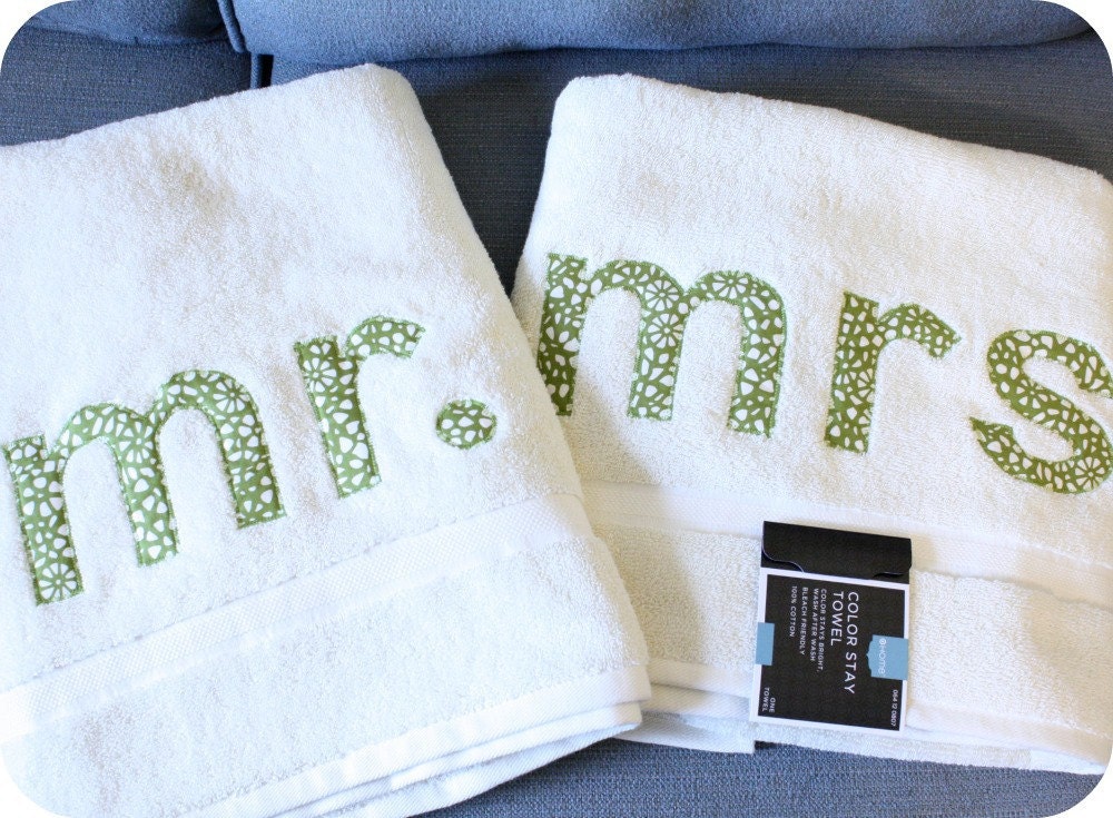 Mr and Mrs Bath or Beach Towel