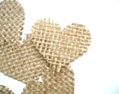Mini Burlap Hearts for Crafts - Scrapbook - Card - Wedding - Home Decor - Sew - 50 Burlap Hearts for Crafts