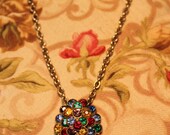 Somewhere over the Rainbow Vintage Reclaimed Necklace OOAK Upcycled Repurposed Assemblage