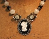 Vintage Cameo and Bling Necklace