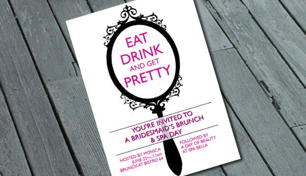 BRIDESMAID BRUNCH & SPA Day Invitation: Digital printable file