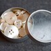 Small Tin Box with Window and Mother of Pearl Buttons 57 - Trinket Box