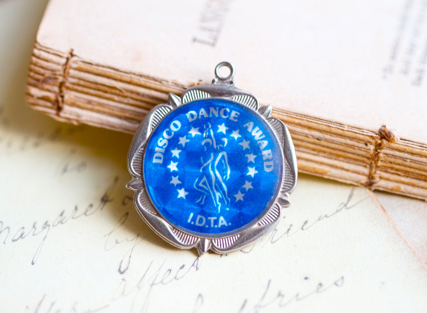 Disco Dance Award - Blue Holographic on Pewter Medallion