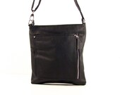 Handmade vegan leather messenger  black  -  the simple Maire - 20%    launch discount