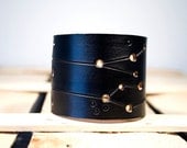 Mens Leather Gemini Wrist Cuff
