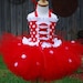 Custom red and white polkadot minnie boutique corset top and tutu dress set. Pink OR Red. 12 months 18 months 2T 3T 4T 5