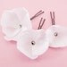 White poppy flower hair pins Bridal hair accessories OOAK by Jye, Hand-made in France