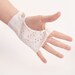 White cotton fingerless gloves Bridal accessories OOAK by Jye, Hand-made in France