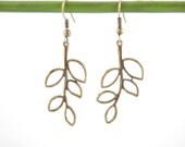 Brass branch earrings 2
