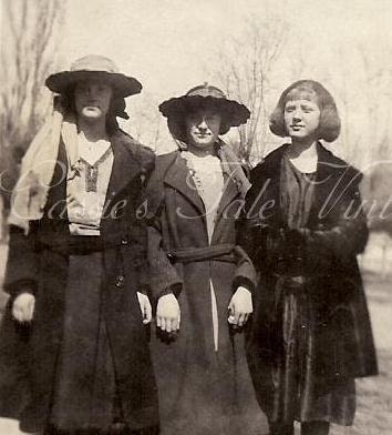 Vintage Photo - Trio of Girls in Fab Coats & Hats - 3 Girlfriends or Sisters - c. 1910s-1920s antique