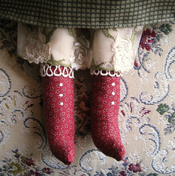 OOAK Art Doll Cloth Doll JAIME and Hen 16 inch Handmade CharlotteStyle Signed