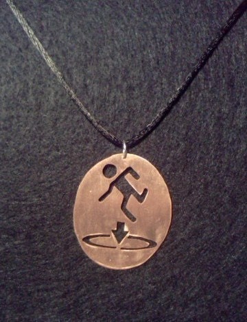 Portal brushed copper pendant