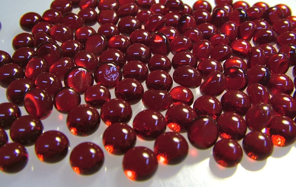 Kiln Formed Transparent Ruby Glass Bubbles 140 Pieces (B299)