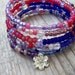 Hill Tribe Silver Pink Purple Memory Wire Bracelet