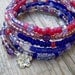 Hill Tribe Silver Pink Purple Memory Wire Bracelet