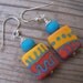 Southwestern Style Artisan Lampwork Silver Earrings