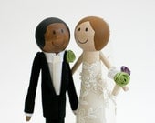 Cake Topper- Handmade Keepsake Wedding Topper- custom made wood bride and groom with pet