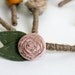 Boutonniere- Charming Flower- fabric flower with sewn felt wire branches and rustic jute
