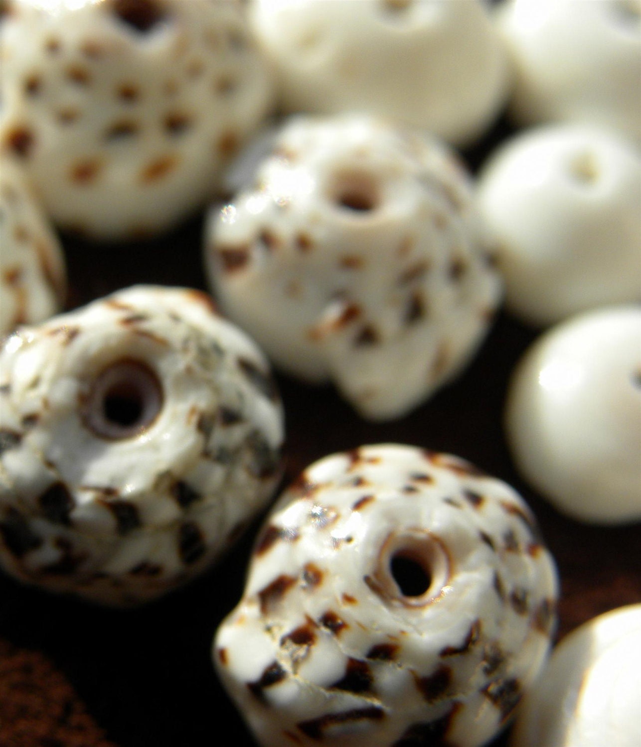 Hawaiian Puka shells, 30 shells mixed 8-10mm