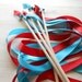 50 Double Ribbon Wand with Bell Wedding Wands Exit Favor