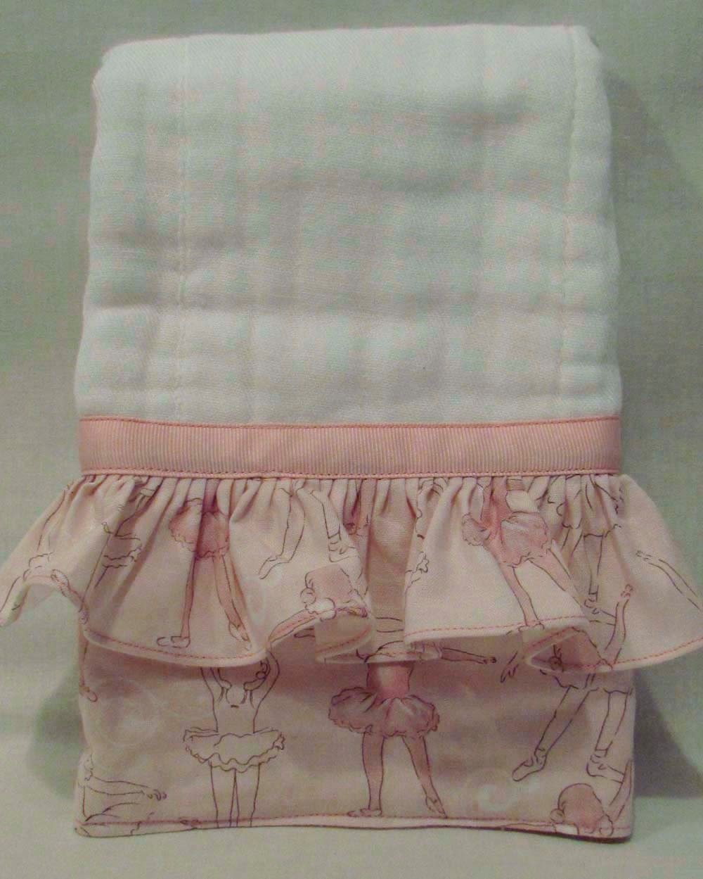 Gift Ballerina Ruffled Tutu Pink Girls Burp Cloth FREE GIFT WRAP