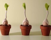 Baby Sprout felt ornament / Set of three